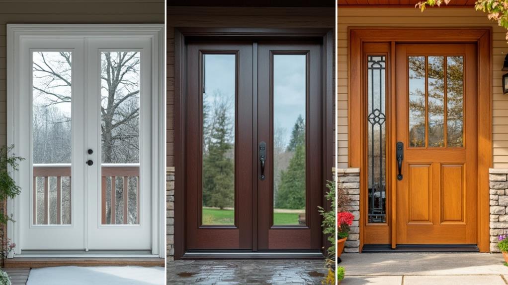 Different styles of entry doors.